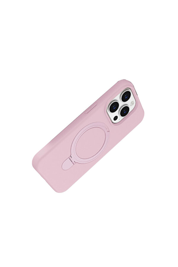 Evi̇mdeyokyok Apple İphone 15 Pro Max Regal Magsafe Standlı Kapak - Açık Pembe