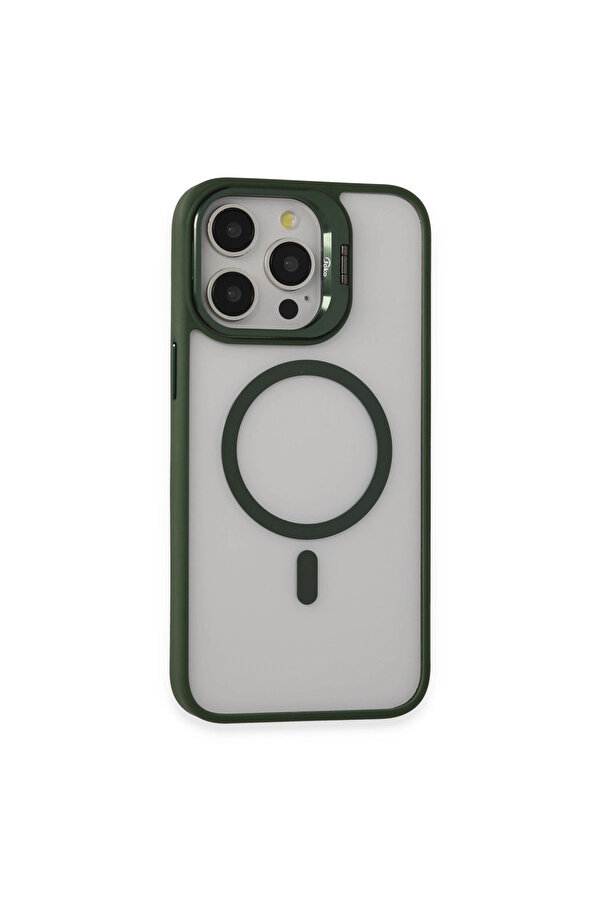 Evi̇mdeyokyok Joko Apple İphone 15 Pro Kılıf Roblox Lens Magsafe Standlı Kapak - Koyu Yeşi̇l
