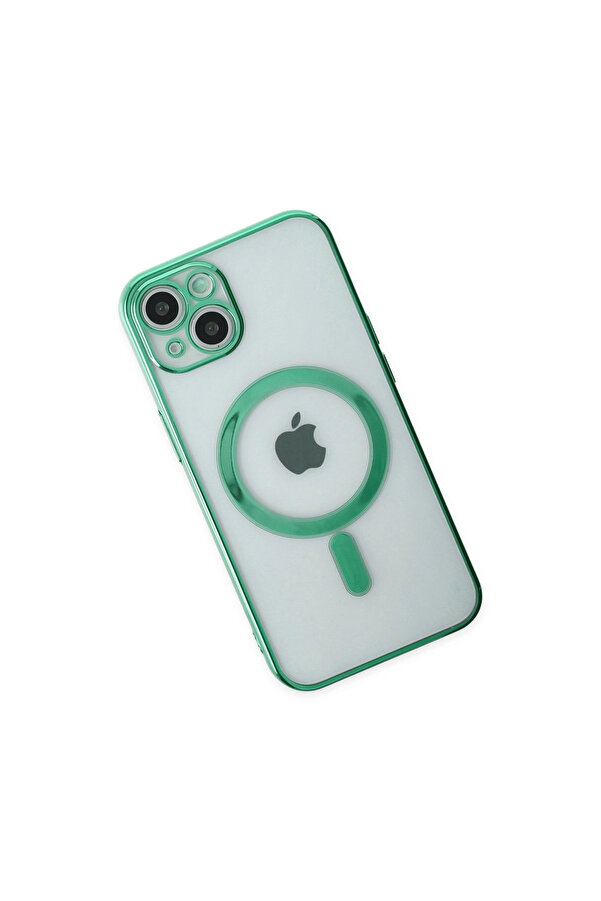 Evi̇mdeyokyok Apple İphone 14 Plus Kılıf Magneti̇csafe Lazer Si̇li̇kon - Haki̇ Yeşi̇l
