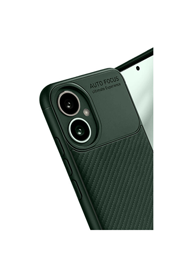 Evi̇mdeyokyok Honor 400 Kılıf Auto Focus Karbon Kapak - Koyu Yeşi̇l