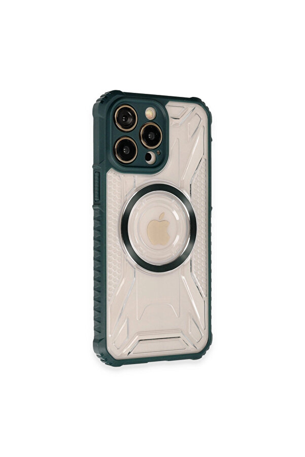 Evi̇mdeyokyok Apple İphone 13 Pro Max Kılıf Prag Magneti̇csafe Kapak - Koyu Yeşi̇l
