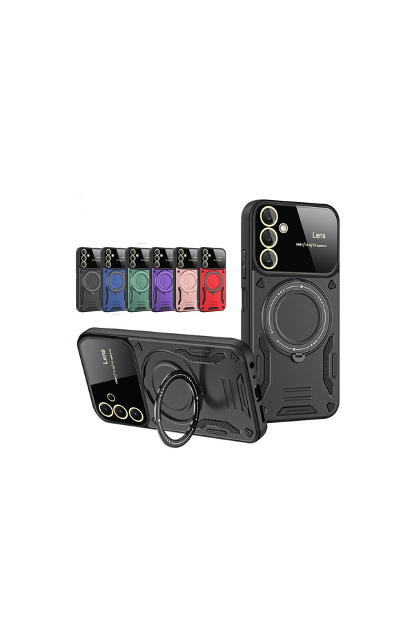 Evi̇mdeyokyok Samsung Galaxy S25 Kılıf Joy Lens Standlı Kapak - Si̇yah
