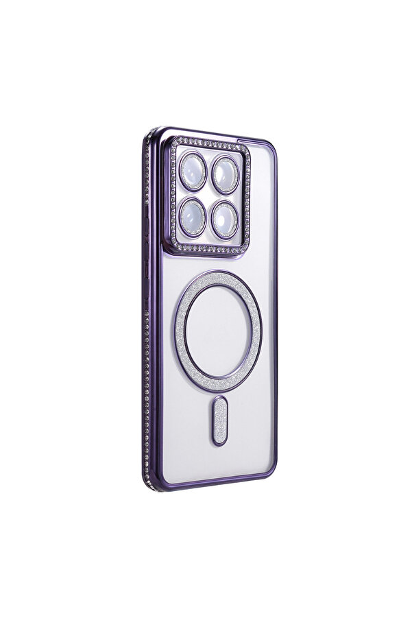 Evi̇mdeyokyok Xi̇aomi̇ Mi̇ 14T Pro Joke Si̇mli̇ Magneti̇csafe Kılıf - Deri̇n Mor