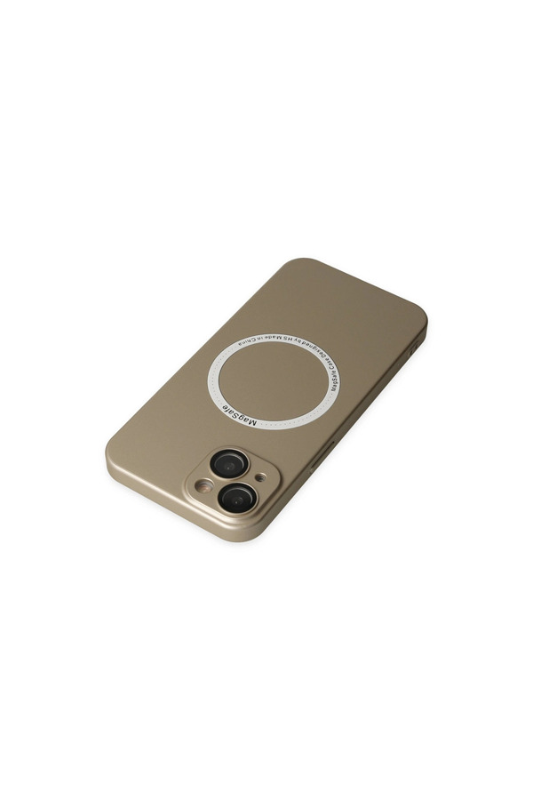 Evi̇mdeyokyok Apple İphone 14 Plus Kılıf Jack Magneti̇csafe Lens Si̇li̇kon - Gold