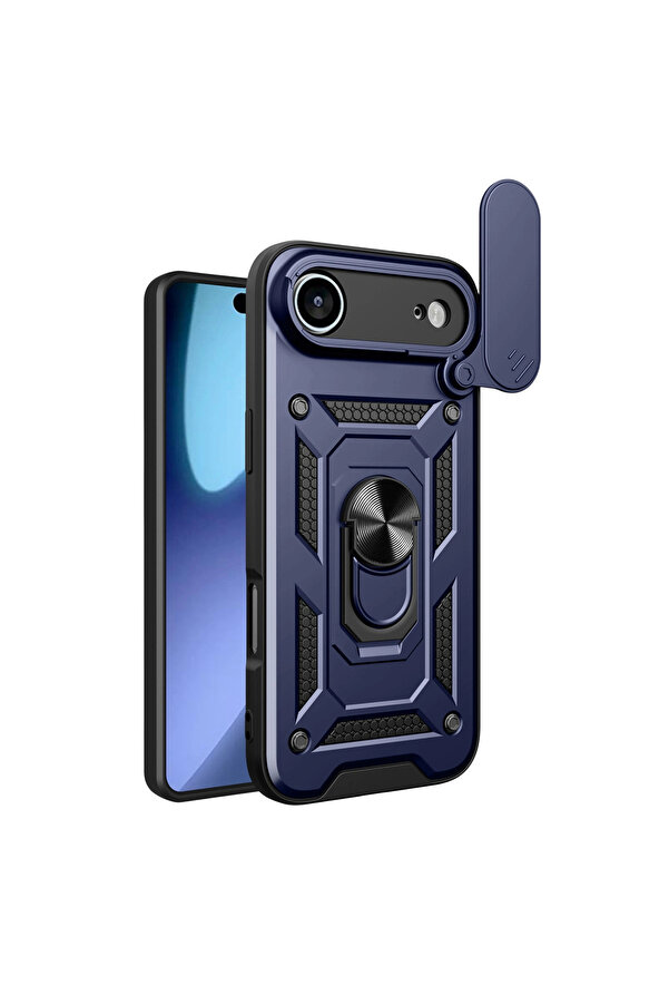 Evi̇mdeyokyok Apple İphone 17 Ai̇r Pars Lens Yüzüklü Si̇li̇kon - Laci̇vert