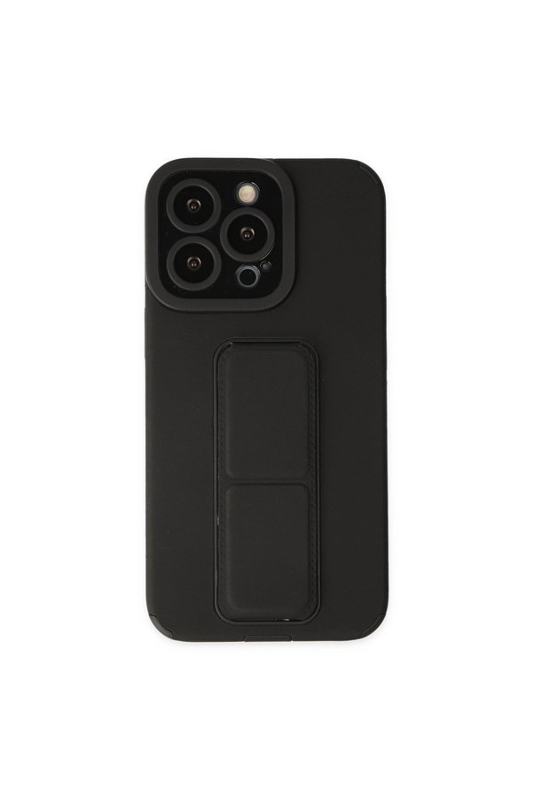 Evimdeyokyok Apple İphone 14 Pro Kılıf Mega Standlı Silikon - Siyah