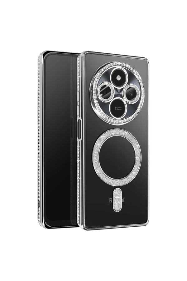 Evi̇mdeyokyok Xi̇aomi̇ Redmi̇ 14C Joke Si̇mli̇ Magneti̇csafe Kılıf - Gümüş