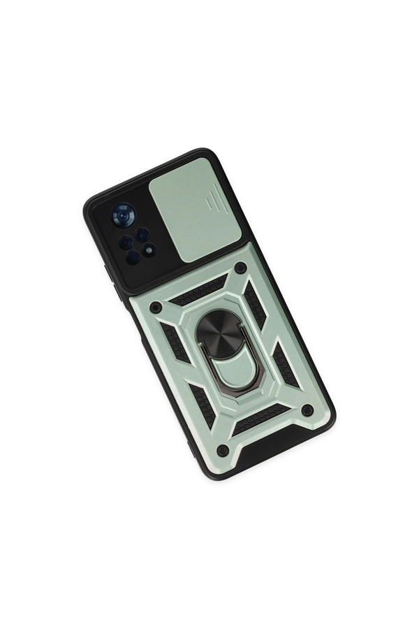 Evi̇mdeyokyok Xi̇aomi̇ Poco X4 Pro 5G Kılıf Pars Lens Yüzüklü Si̇li̇kon - Yeşi̇l