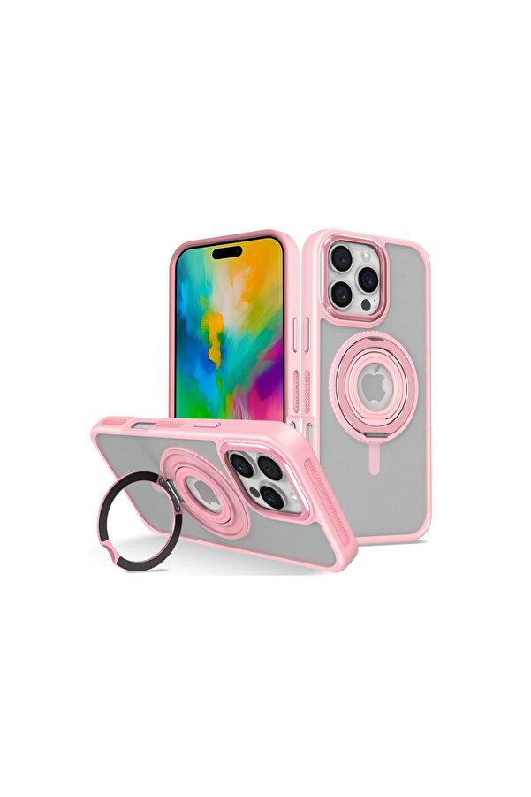 Evi̇mdeyokyok Joko Apple İphone 16 Pro Max Banza Magsafe Standlı Kapak - Pembe
