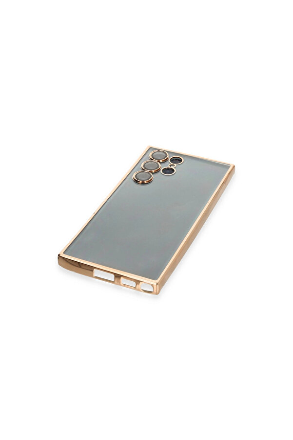 Evi̇mdeyokyok Samsung Galaxy S22 Ultra Kılıf Razer Lensli̇ Si̇li̇kon - Gold
