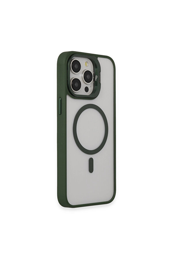 Evi̇mdeyokyok Joko Apple İphone 15 Pro Kılıf Roblox Lens Magsafe Standlı Kapak - Koyu Yeşi̇l