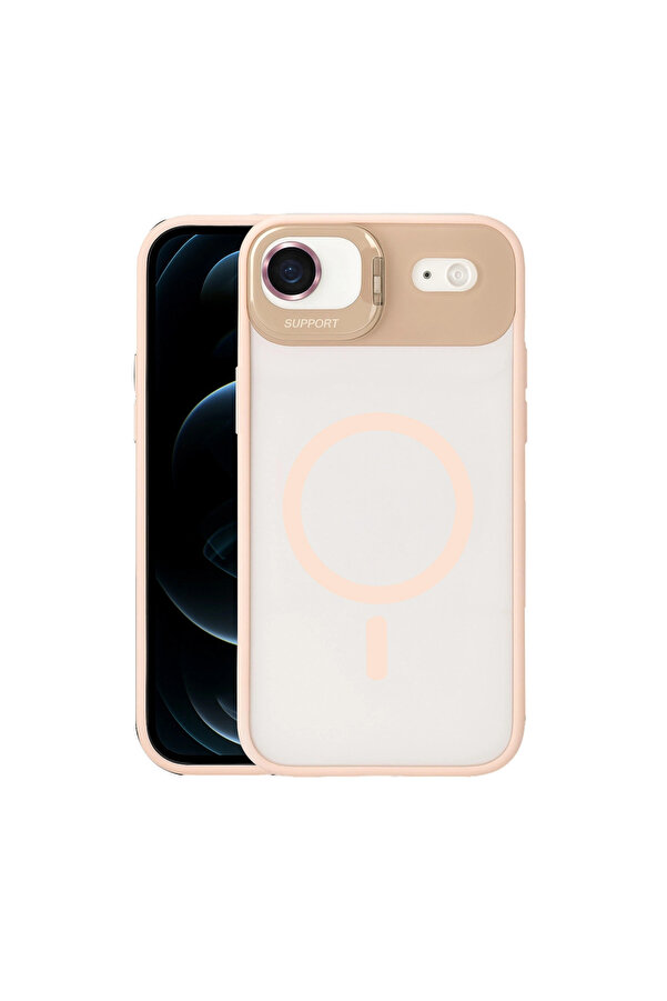 Evi̇mdeyokyok Joko Apple İphone 17 Ai̇r Remi̇m Lensli̇ Magsafe Standlı Kapak - Pembe