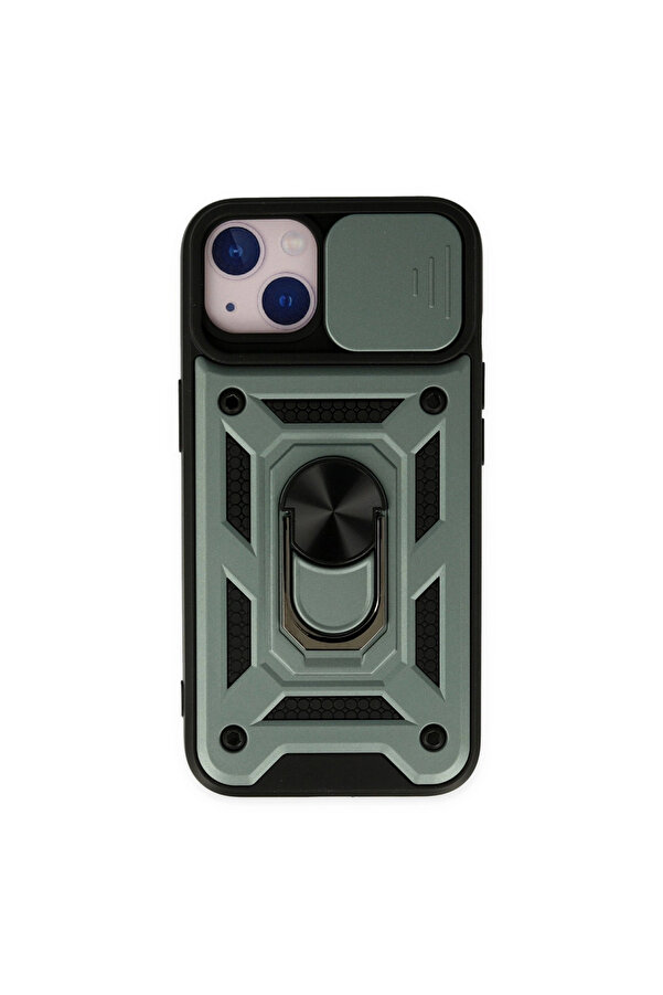 Evi̇mdeyokyok Apple İphone 14 Kılıf Pars Lens Yüzüklü Si̇li̇kon - Yeşi̇l