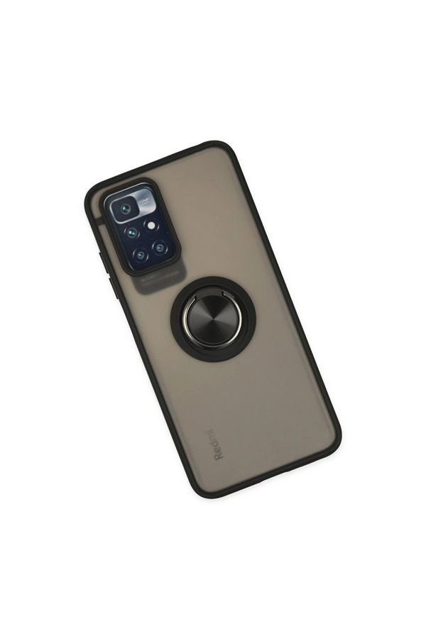 Evimdeyokyok Xiaomi Redmi 10 2022 Kılıf Montreal Yüzüklü Silikon Kapak - Siyah