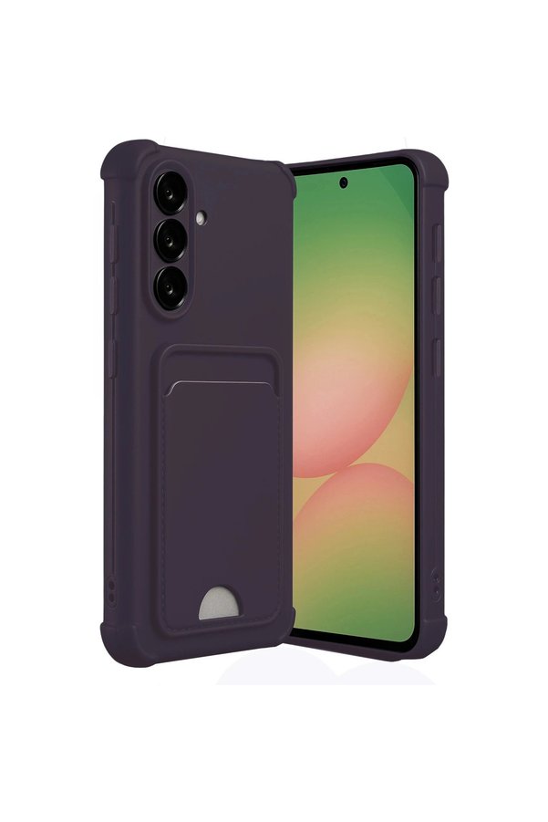 Evimdeyokyok Samsung Galaxy A55 5G Kılıf Kelvin Kartvizitli Silikon - Derin Mor