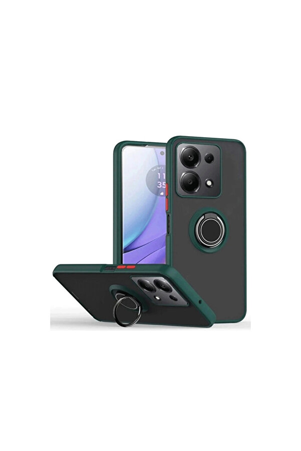Evi̇mdeyokyok Xi̇aomi̇ Redmi̇ Note 13 Pro 5G Kılıf Montreal Yüzüklü Si̇li̇kon Kapak - Yeşi̇l