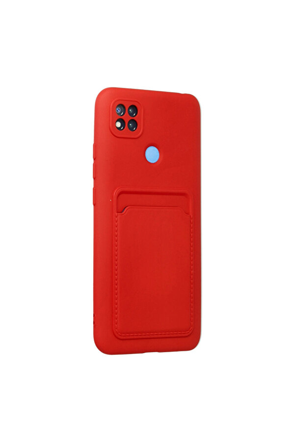 Evi̇mdeyokyok Xi̇aomi̇ Redmi̇ 9C Kılıf Kelvi̇n Kartvi̇zi̇tli̇ Si̇li̇kon - Kırmızı