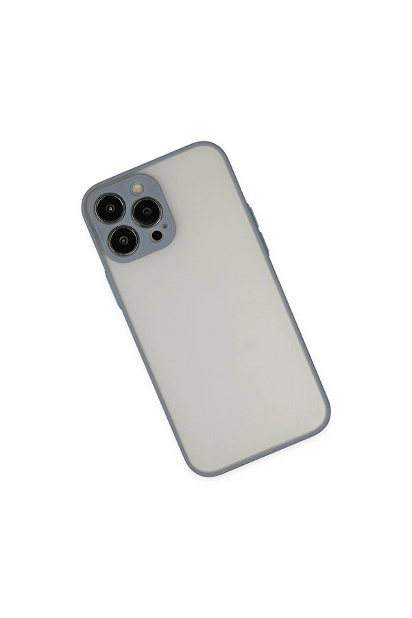 Evi̇mdeyokyok Apple İphone 15 Pro Kılıf Montreal Si̇li̇kon Kapak - Gri̇