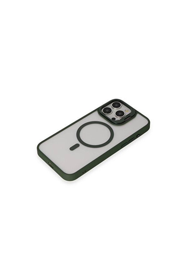 Evi̇mdeyokyok Joko Apple İphone 15 Pro Kılıf Roblox Lens Magsafe Standlı Kapak - Koyu Yeşi̇l