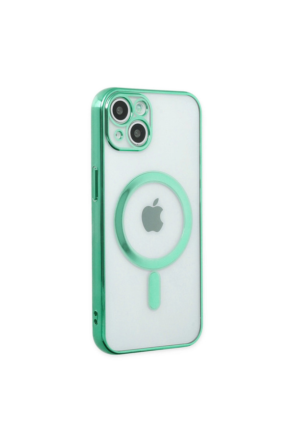 Evi̇mdeyokyok Apple İphone 14 Plus Kılıf Magneti̇csafe Lazer Si̇li̇kon - Haki̇ Yeşi̇l