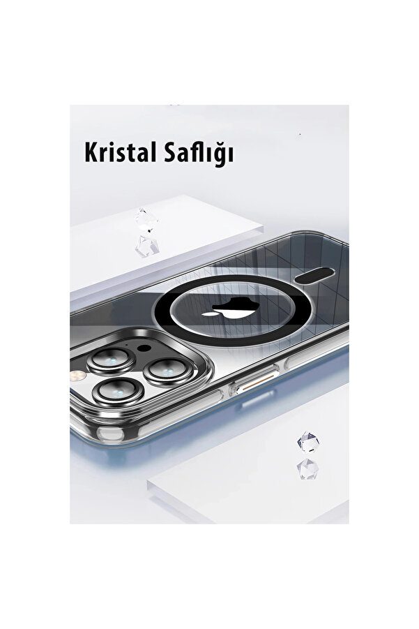 Evi̇mdeyokyok Joko Apple İphone 15 Pro Max Kılıf Crystal Magsafe Kapak - Şeffaf