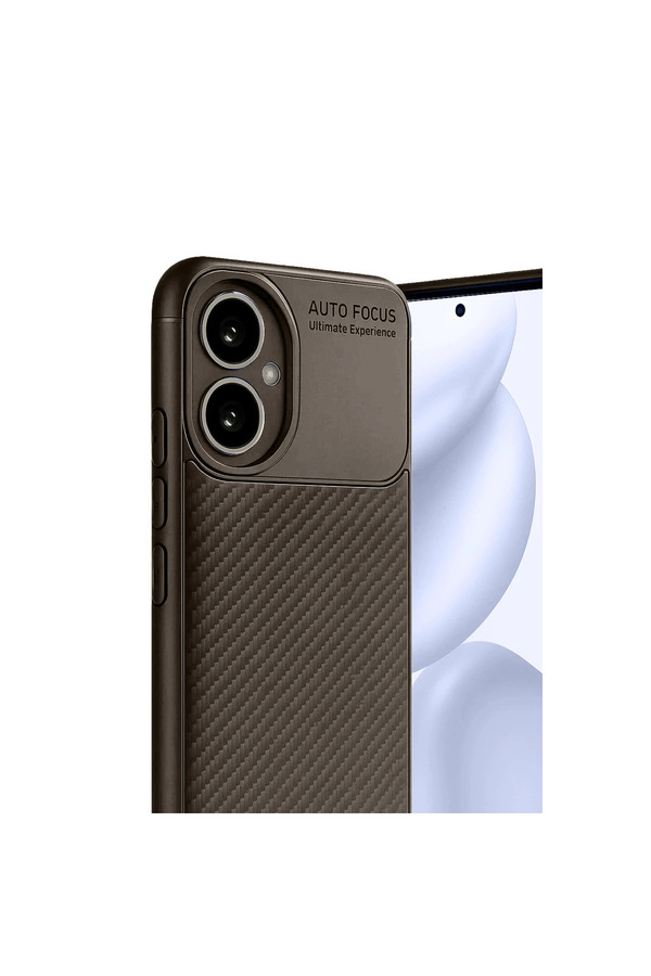 Evi̇mdeyokyok Honor 400 Kılıf Auto Focus Karbon Kapak - Kahverengi̇