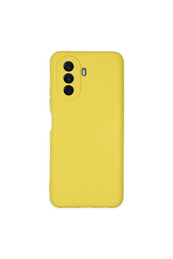 Evi̇mdeyokyok Huawei̇ Nova Y70 Kılıf Nano İçi̇ Kadi̇fe Si̇li̇kon - Sarı