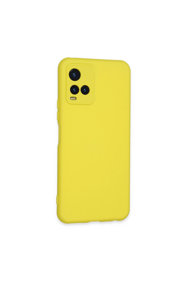 Evimdeyokyok Vivo Y21S Kılıf Nano İçi Kadife Silikon - Sarı