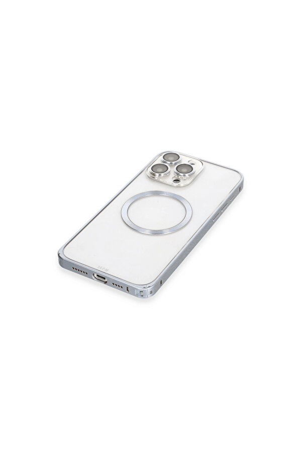 Evi̇mdeyokyok Joko Apple İphone 15 Pro Max Kılıf Metal Bumper Magneti̇csafe Kapak - Gri̇