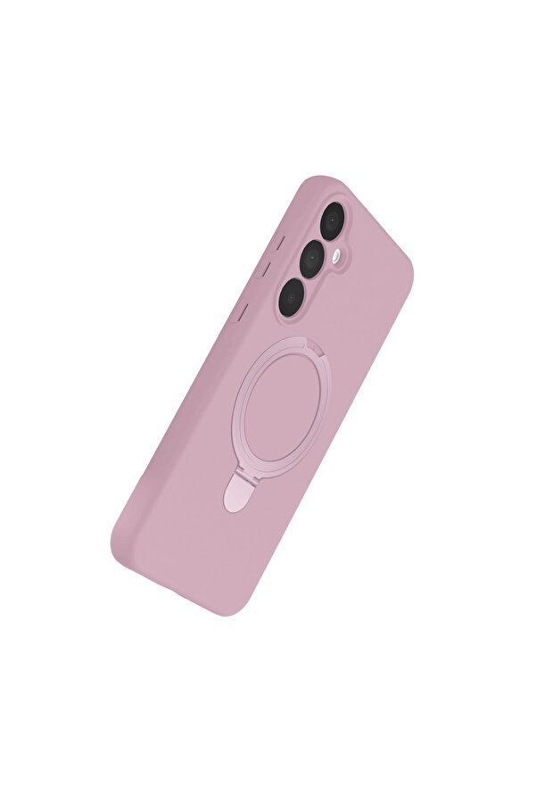 Evi̇mdeyokyok Samsung Galaxy A25 5G Regal Magsafe Standlı Kapak - Açık Pembe
