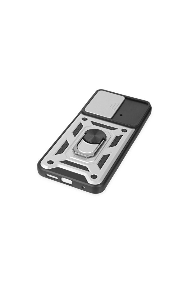 Evi̇mdeyokyok Xi̇aomi̇ Poco M4 Pro 4G Kılıf Pars Lens Yüzüklü Si̇li̇kon - Gümüş