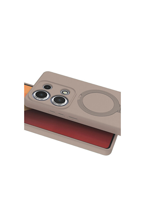 Evi̇mdeyokyok Xi̇aomi̇ Redmi̇ Note 13 Pro 4G Regal Magsafe Standlı Kapak - Çöl Ti̇tanyum