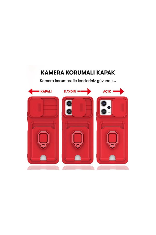 Evimdeyokyok Xiaomi Poco X5 5G Kılıf Zuma Kartvizitli Yüzüklü Silikon - Pembe