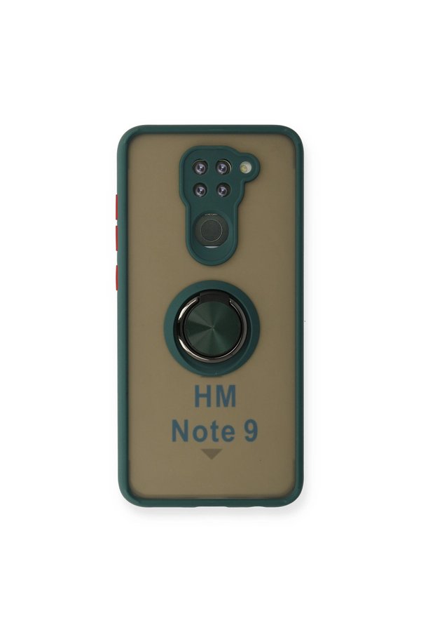 Evimdeyokyok Xiaomi Redmi Note 9 Kılıf Montreal Yüzüklü Silikon Kapak - Yeşil