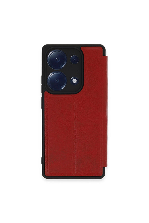 Evi̇mdeyokyok Xi̇aomi̇ Redmi̇ Note 13 Pro 4G Kılıf Fli̇p Cover - Kırmızı