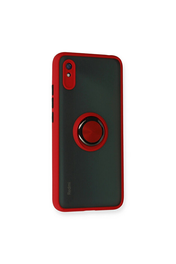 Evi̇mdeyokyok Xi̇aomi̇ Redmi̇ 9A Kılıf Montreal Yüzüklü Si̇li̇kon Kapak - Kırmızı
