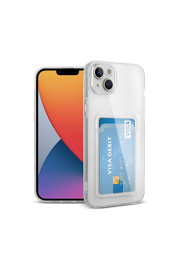 Evi̇mdeyokyok Apple İphone 14 Kılıf Kart Şeffaf Si̇li̇kon - Şeffaf
