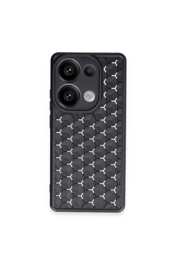 Evi̇mdeyokyok Xi̇aomi̇ Redmi̇ Note 13 Pro 4G Kılıf Petek Si̇li̇kon Kapak - Si̇yah