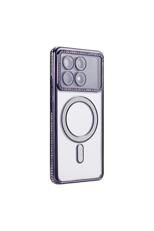 Evi̇mdeyokyok Xi̇aomi̇ Poco X6 Pro Joke Si̇mli̇ Magneti̇csafe Kılıf - Deri̇n Mor