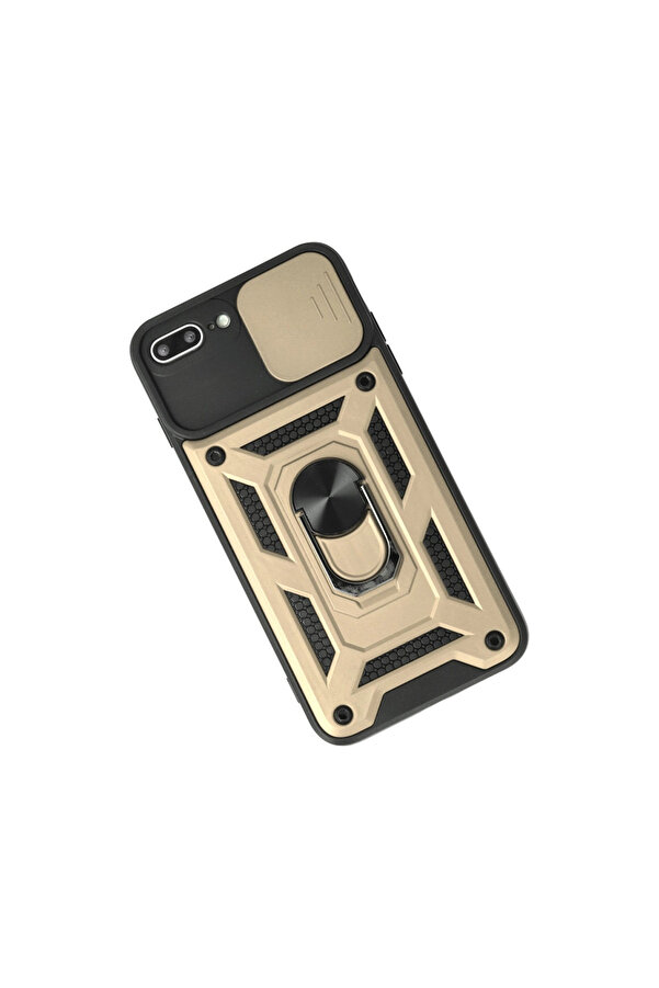 Evi̇mdeyokyok Apple İphone 7 Plus Kılıf Pars Lens Yüzüklü Si̇li̇kon - Gold