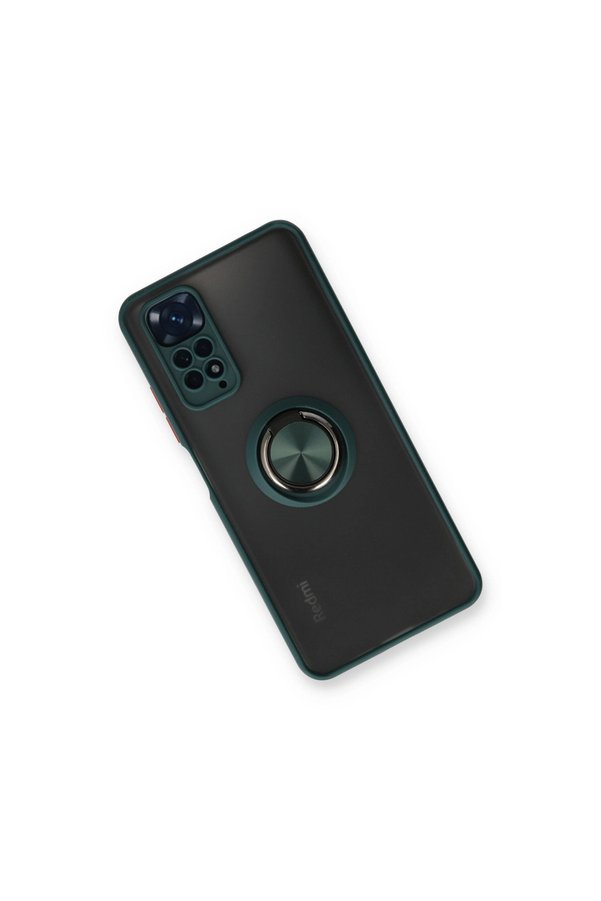 Evimdeyokyok Xiaomi Redmi Note 11 Kılıf Montreal Yüzüklü Silikon Kapak - Yeşil
