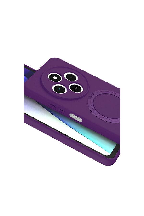 Evi̇mdeyokyok Xi̇aomi̇ Redmi̇ 14C Regal Magsafe Standlı Kapak - Deri̇n Mor