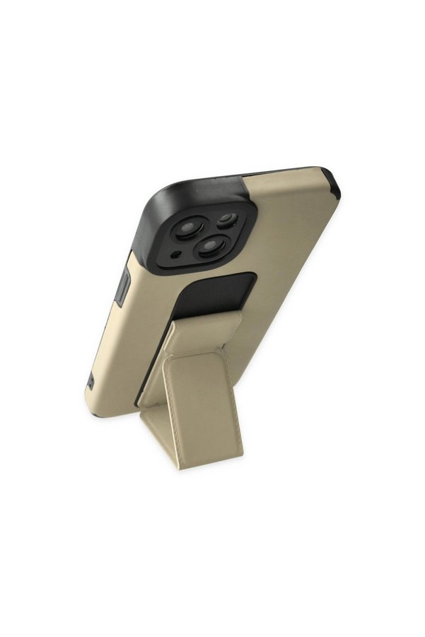 Evimdeyokyok Apple İphone 14 Plus Kılıf Mega Standlı Silikon - Gold