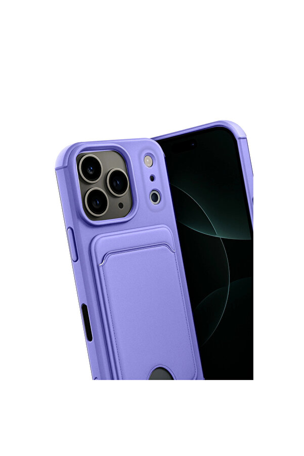 Evi̇mdeyokyok Apple İphone 17 Pro Max Kelvi̇n Kartvi̇zi̇tli̇ Si̇li̇kon - Li̇la