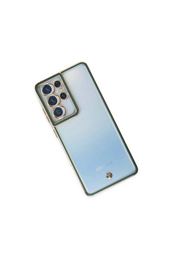 Evimdeyokyok Samsung Galaxy S21 Ultra Kılıf Liva Lens Silikon - Yeşil