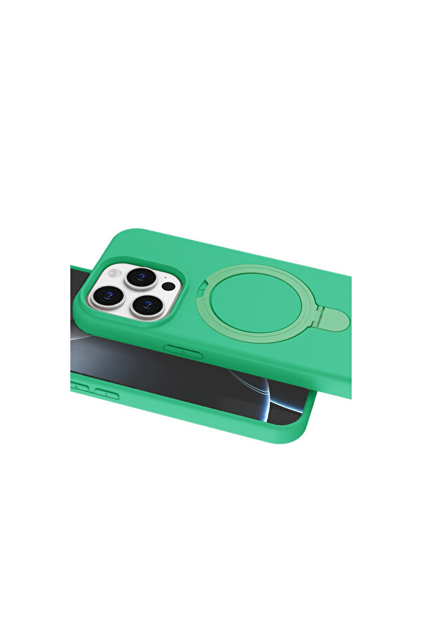 Evi̇mdeyokyok Apple İphone 14 Pro Max Regal Magsafe Standlı Kapak - Yeşi̇l