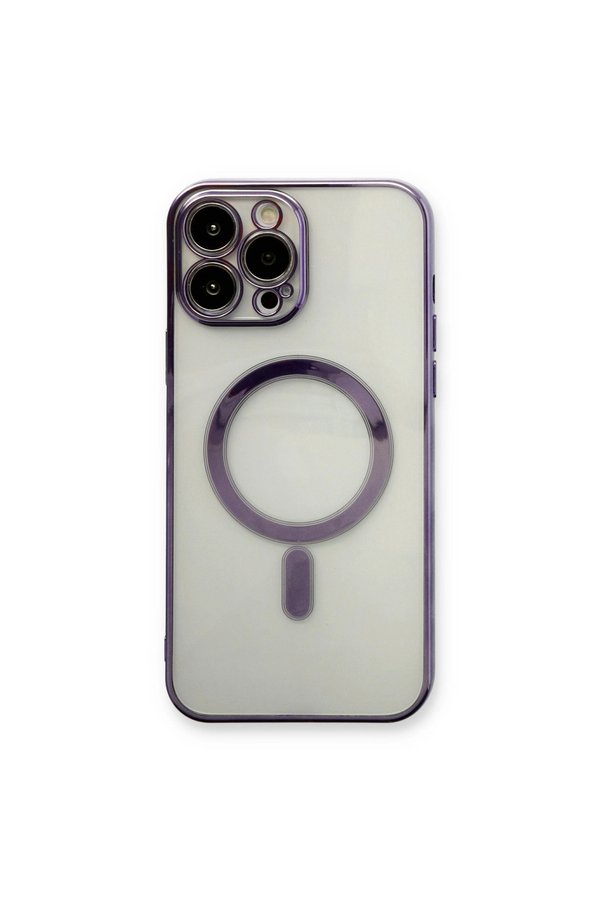 Evimdeyokyok Apple İphone 13 Pro Max Kılıf Magneticsafe Lazer Silikon - Mor