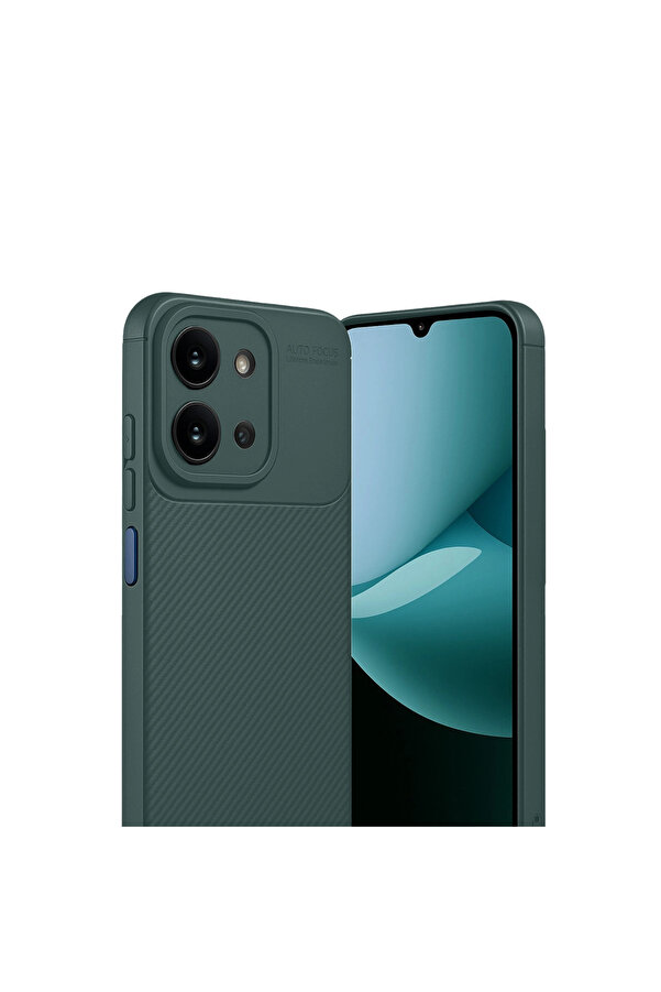 Evi̇mdeyokyok Xi̇aomi̇ Redmi̇ 15C 4G Auto Focus Karbon Kapak - Koyu Yeşi̇l