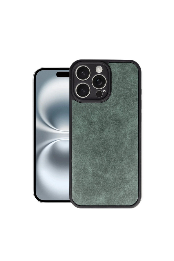 Evimdeyokyok Apple İphone 16 Pro Max Kılıf Aras Deri Kapak - Koyu Yeşil