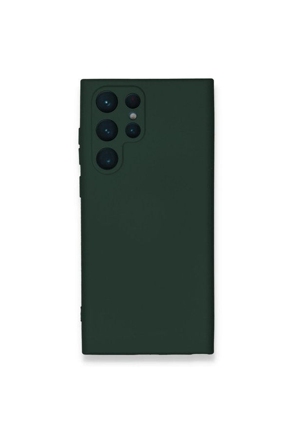 Evimdeyokyok Samsung Galaxy S23 Ultra Kılıf Nano İçi Kadife Silikon - Koyu Yeşil